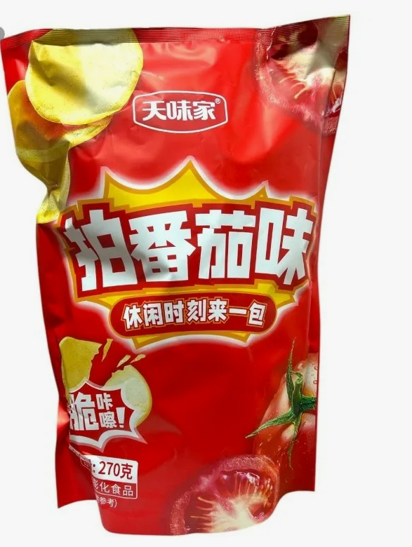 Чипсы хлопьевые Tianweijia со вкусом помидоров, 270г