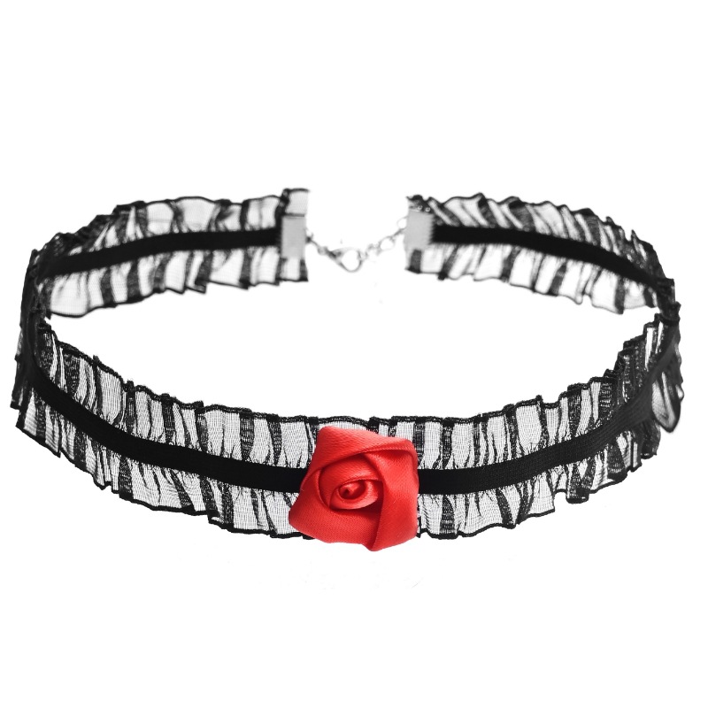 Чокер ажурный "Красная роза"