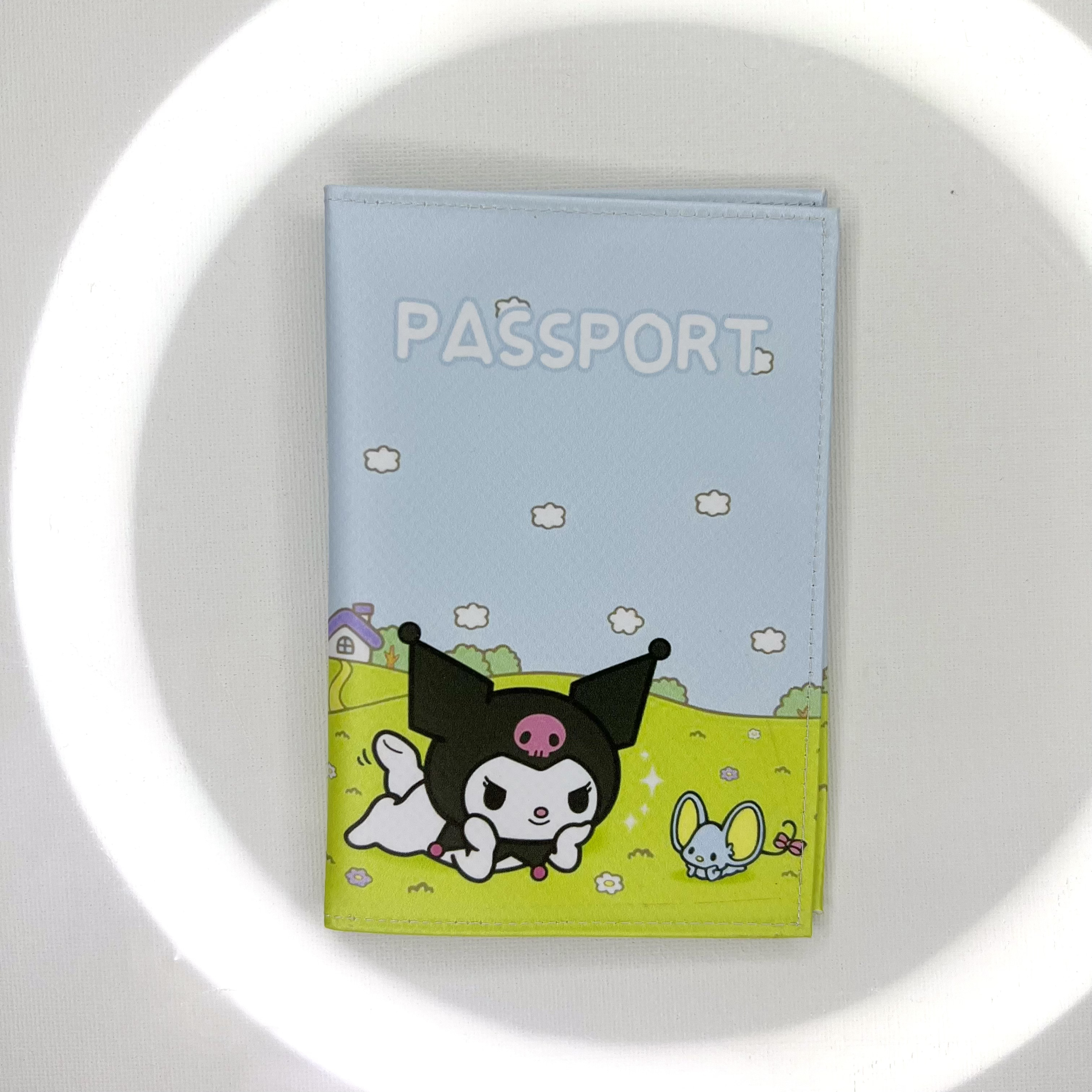 Обложка для паспорта "Kuromi" (лежит на поляне)