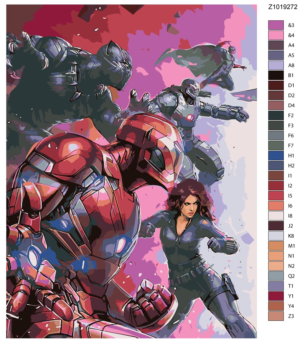 Картина по номерам (нал) "Железный человек" 30*40 Z1019272