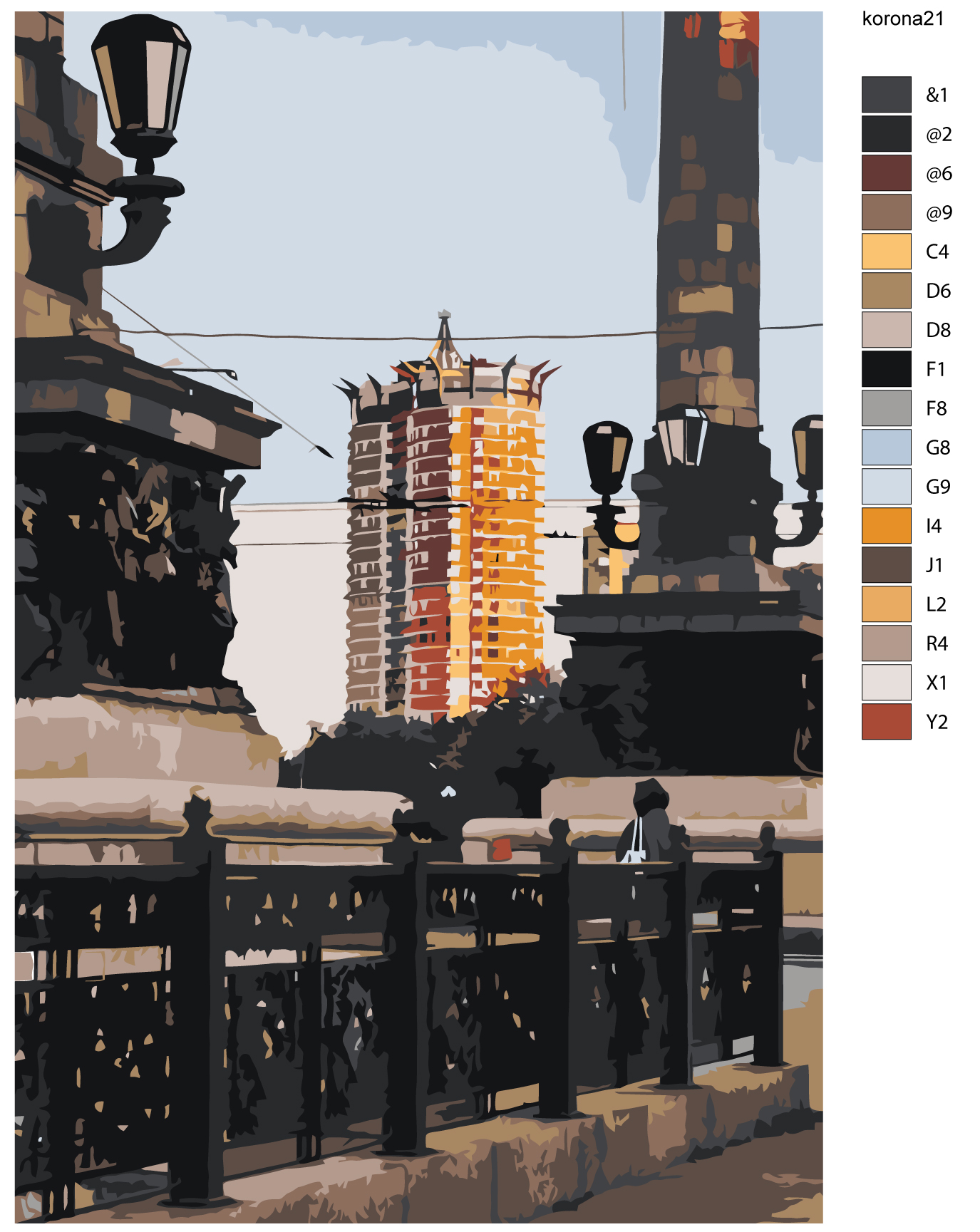 Картина по номерам (нал) 40*60 см "Донецк. Корона"