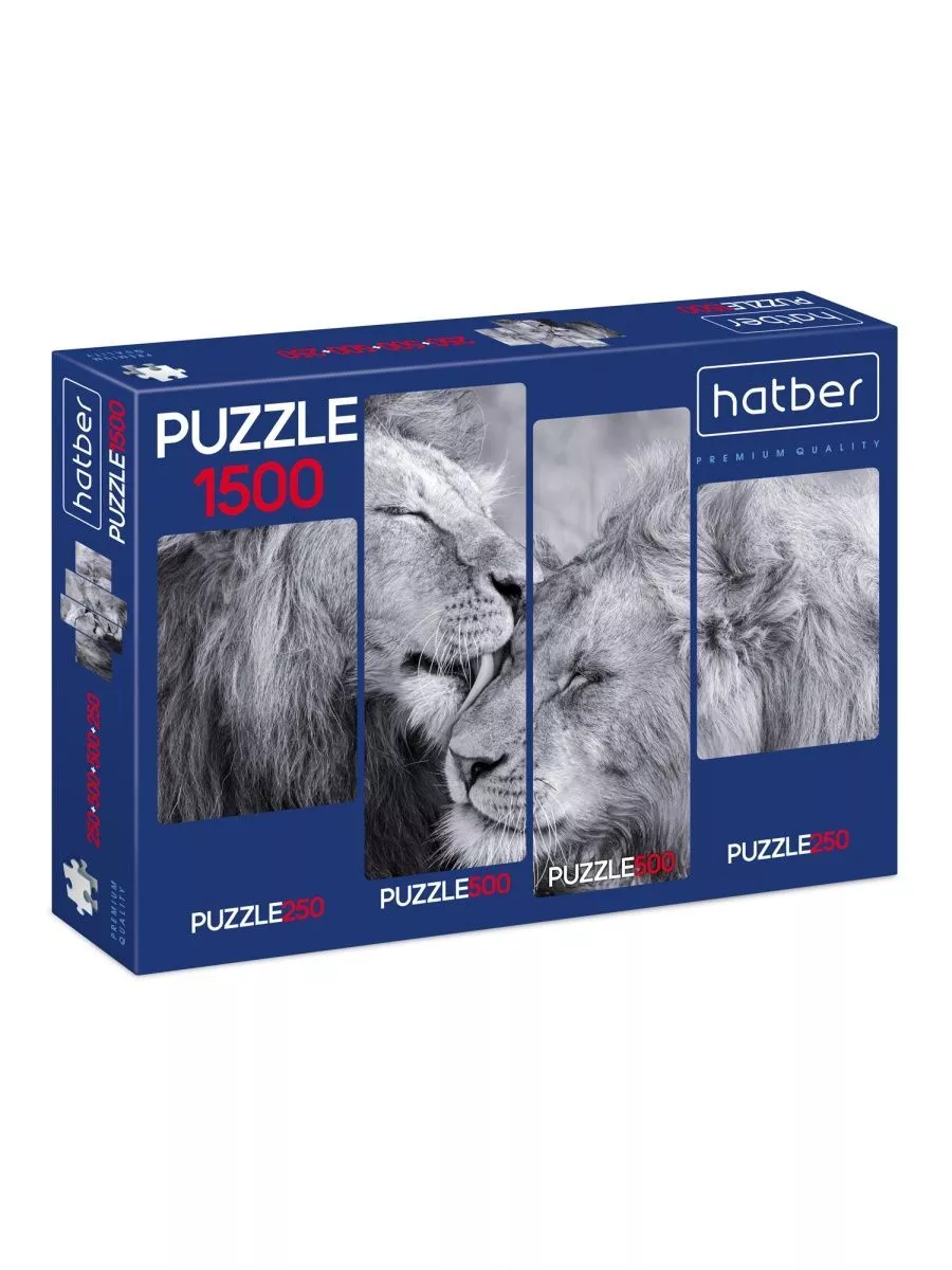 Пазлы 250+500+500+250 элементов, 280*400 мм, 230*665 мм Львиное царство