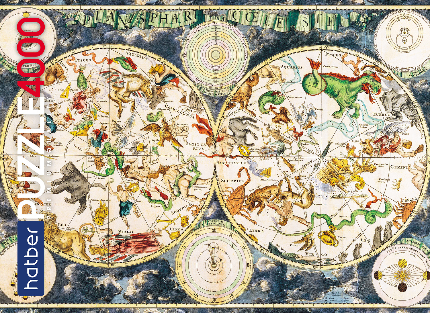 ПАЗЛЫ 4000 элементов 1350х960мм -Старинная карта созвездий-