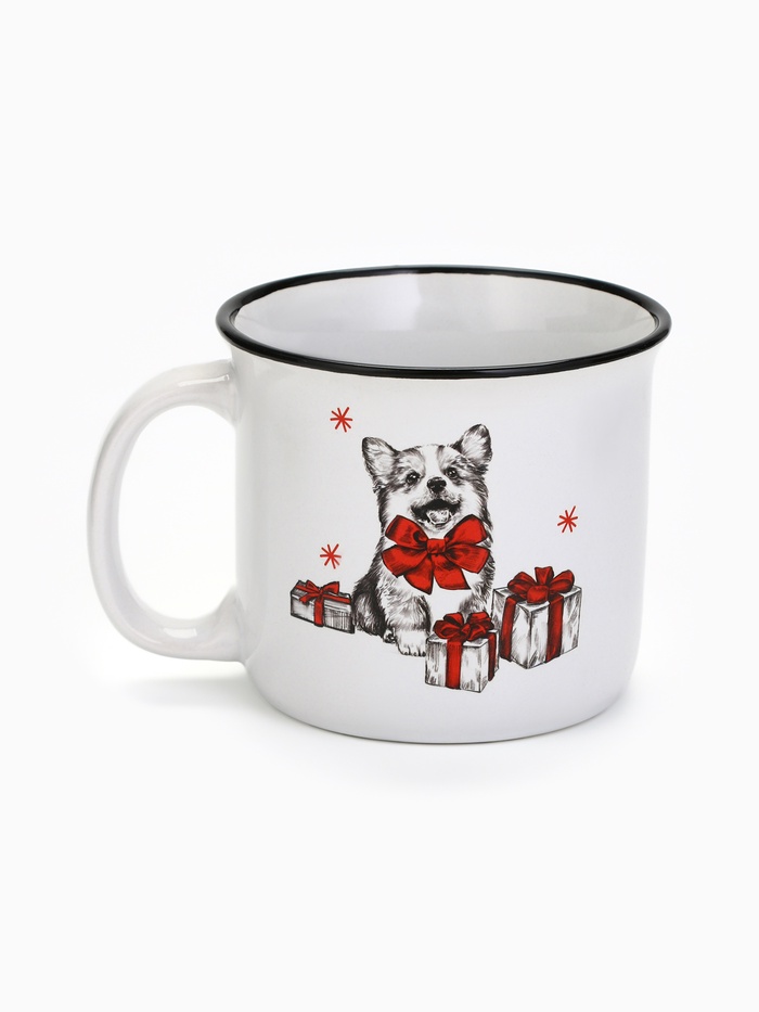 Кружка новогодняя керамическая «Корги», 450 мл