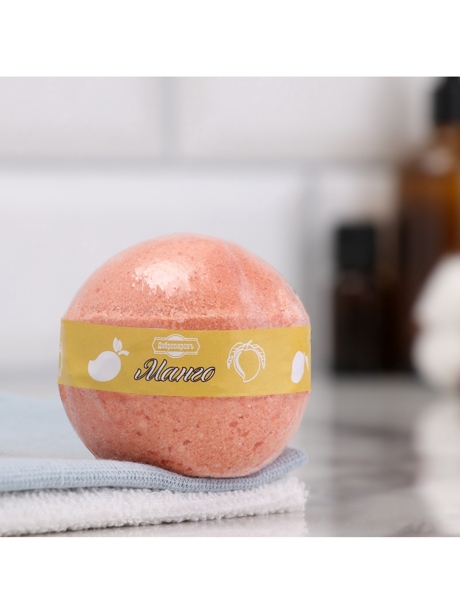 Бомбочка для ванн Добропаровъ с ароматом манго, 110 г 9361630