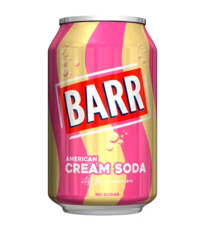 Сильногазированный напиток BARR American Cream Soda No Sugar со вкусом крем-сода, 330 мл