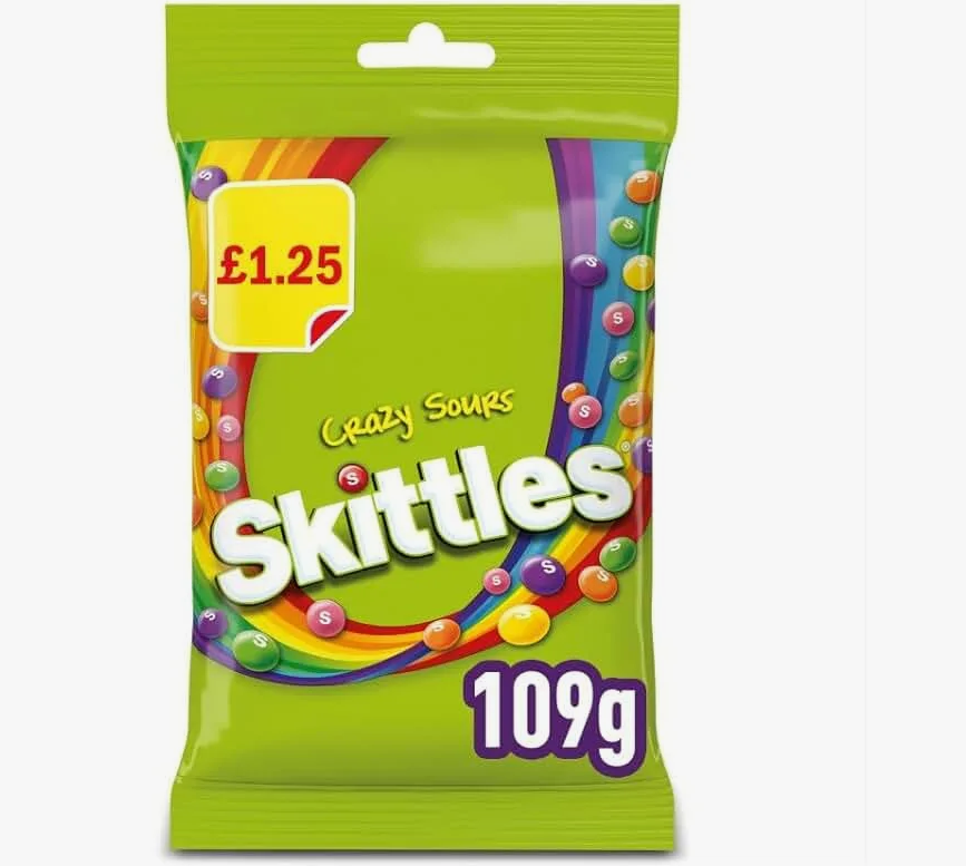 Драже Skittles Crazy Sours (Скитлс Кислые фрукты) 109г (14)