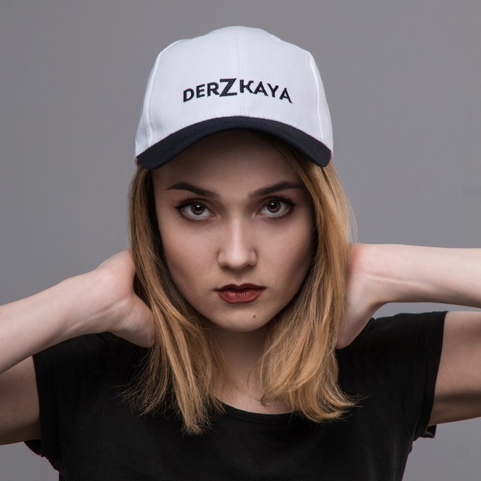 Кепка DerZkaya, женская, белая+серый козырёк, 56-58 рр. - фото 5
