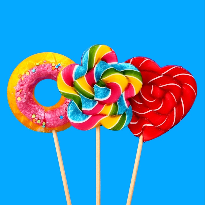 Карамель леденцовая «Сердце. Пончик. Цветок», малина, тутти-фрутти, клубника, 30 г