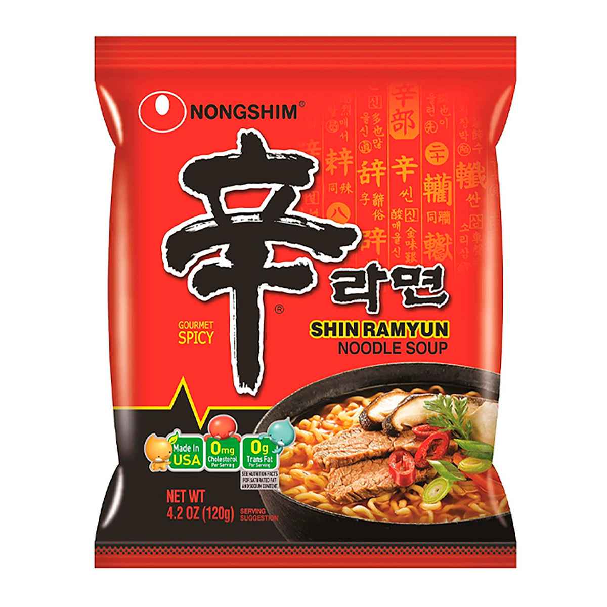 Лапша быстрого приготовления Nongshim Shin Ramyun с говядиной с острым соусом, 120 г