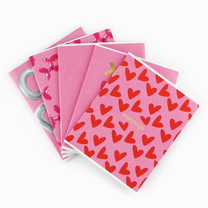 Тетрадь в клетку, 48 л., А5, на скрепке, блок №1 «Прямо в сердце» софт-тач, МИКС