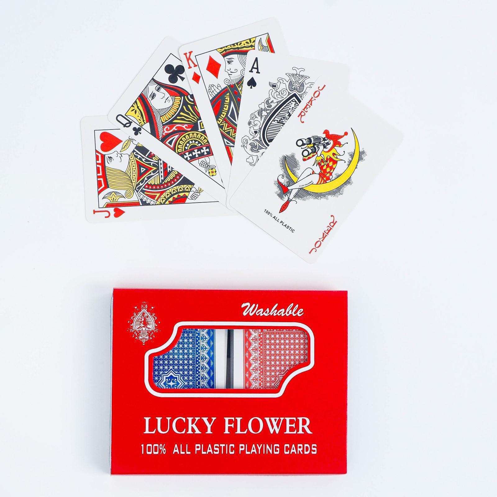 Карты игральные пластиковые Lucky flower, 2 колоды по 54 шт., 8.7×5.7 см - фото 2