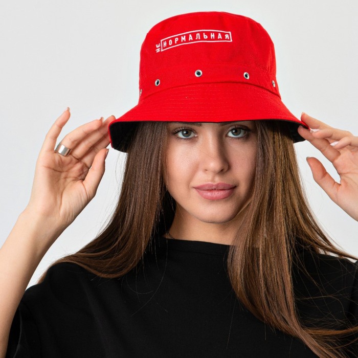 Панама «НЕнормальная», цвет красный, 56-58 рр. - фото 4