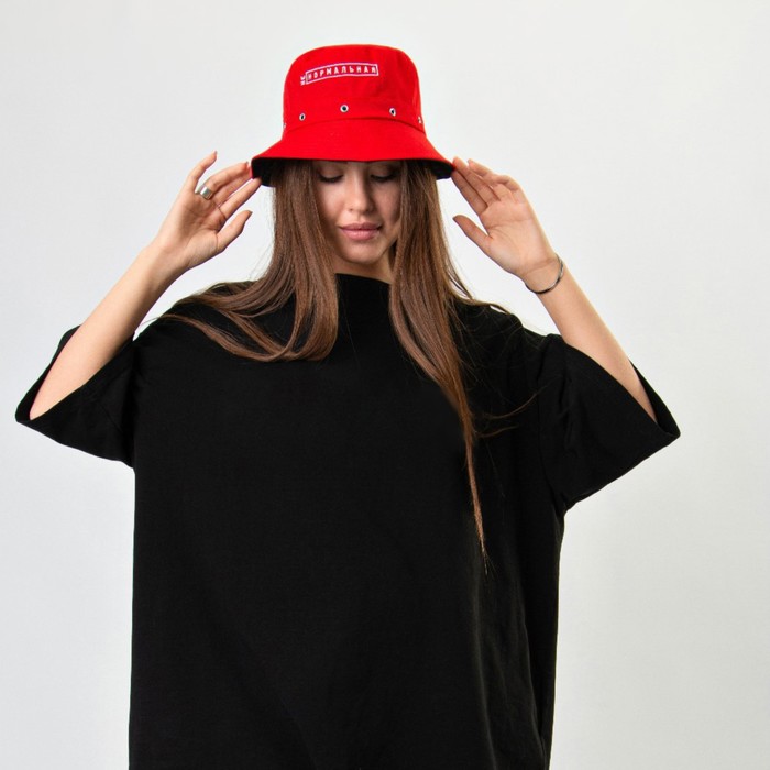 Панама «НЕнормальная», цвет красный, 56-58 рр. - фото 5