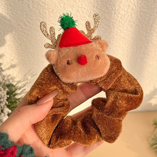 Резинка для волос коричневая "С мишкой"