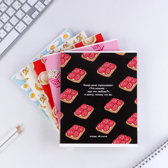 Тетрадь в клетку, 48 л., А5, на скрепке, блок №1 «Паттерн» МИКС - фото 3