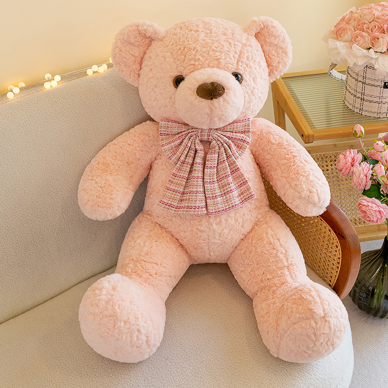 Мягкая игрушка "Мишка с бантом" розовый 40 см