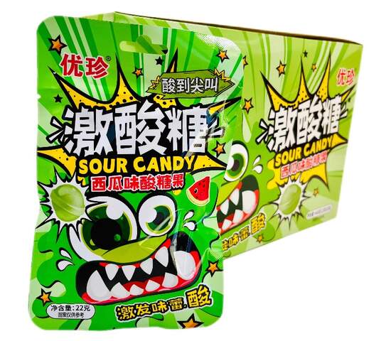 Кислая карамель YOUZHEN со вкусом арбуза, 22 г