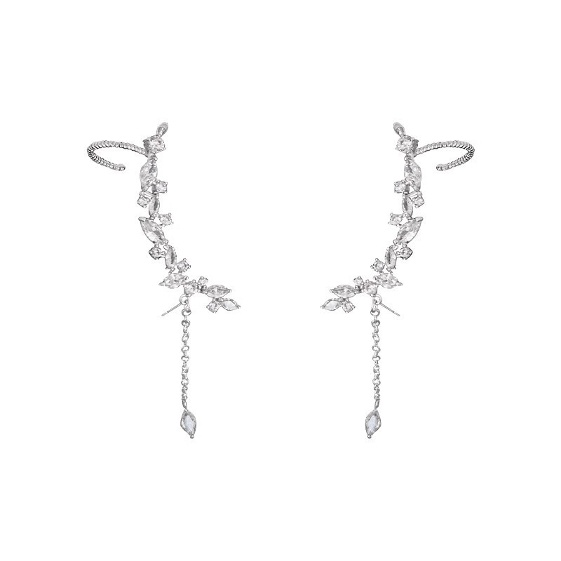 Серьги на край ухо "Листочки"