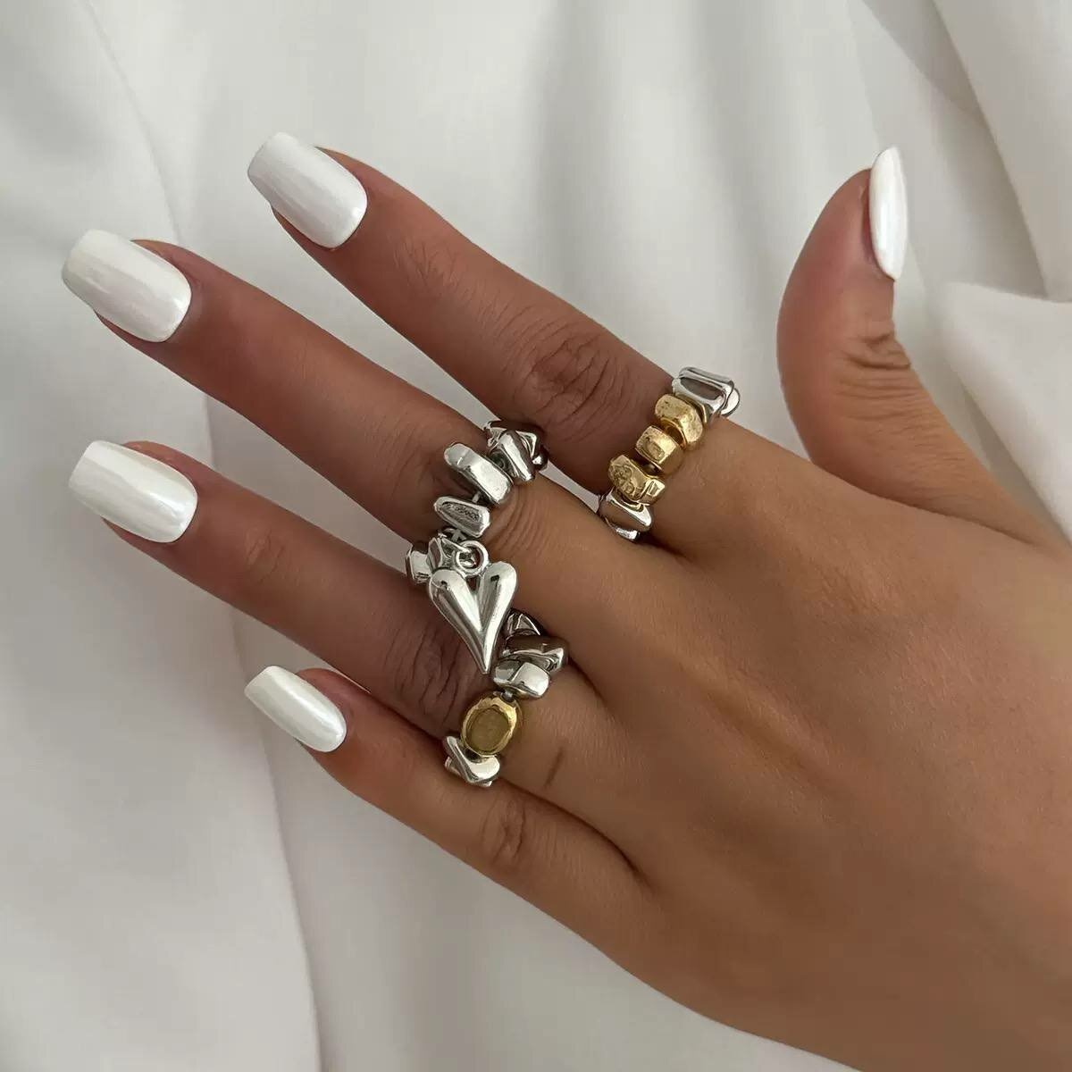 Кольцо "Гематит" микс