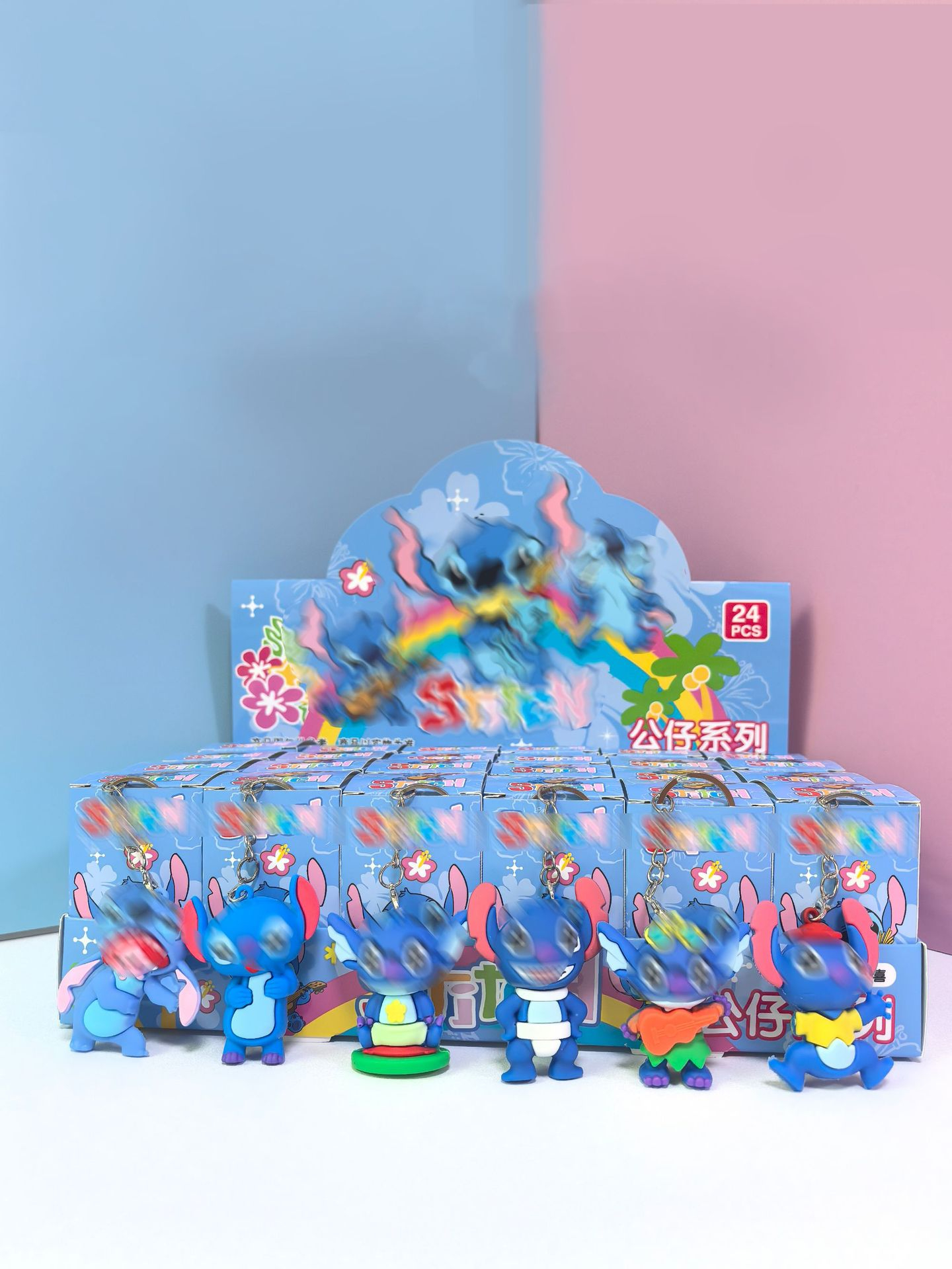 Брелок резиновый "Стич" микс 2