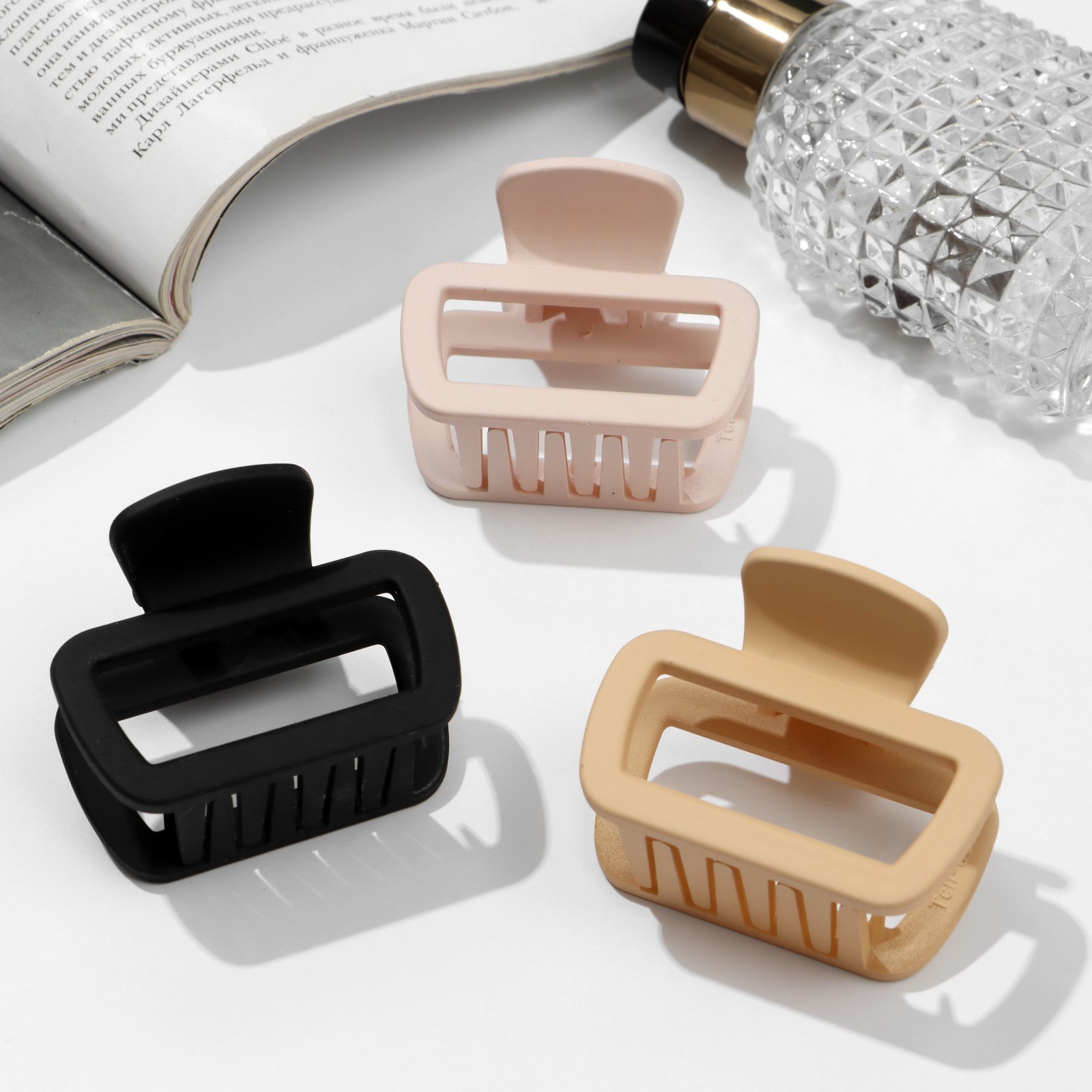 Краб для волос «Матовый», прямой мини, 5 см, МИКС - фото 2