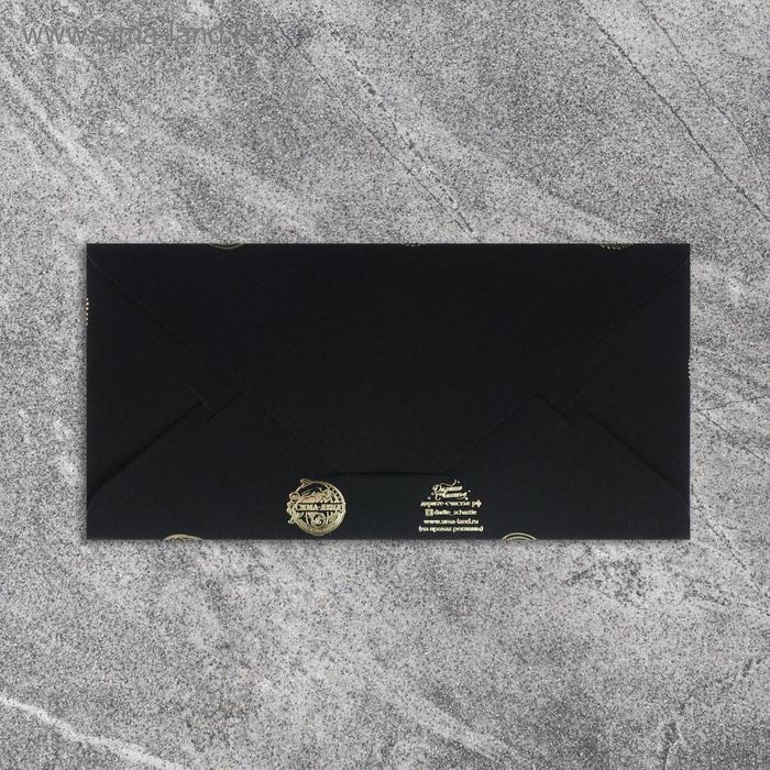 Конверт для денег «Узоры», на черном крафте, тиснение, 16,5 х 8 см 4941127 - фото 2