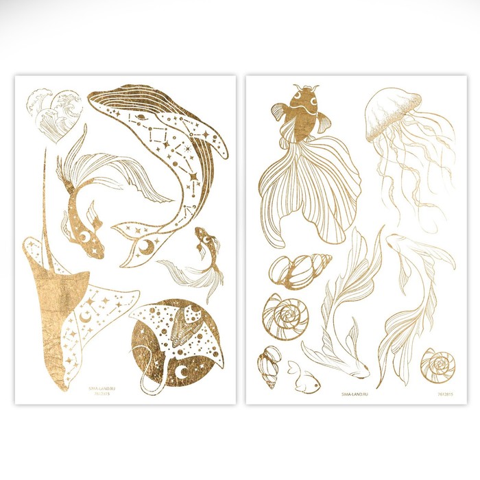 Набор «Золотые тату», 2 листа в наборе - фото 2