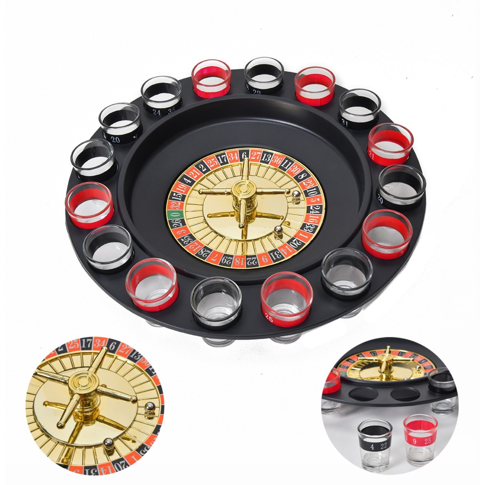 Настольная игра для взрослых «Алко-Вегас», алкогольная рулетка, 29×29 см, 16 рюмок, стопка 5×3.5 см - фото 2