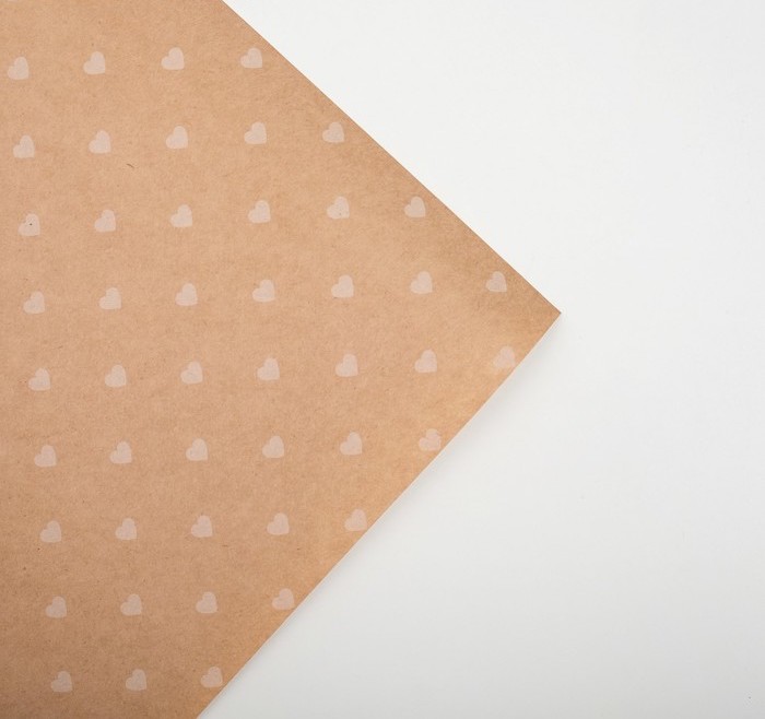 Бумага упаковочная крафтовая «Сердца», 50×70 см - фото 3