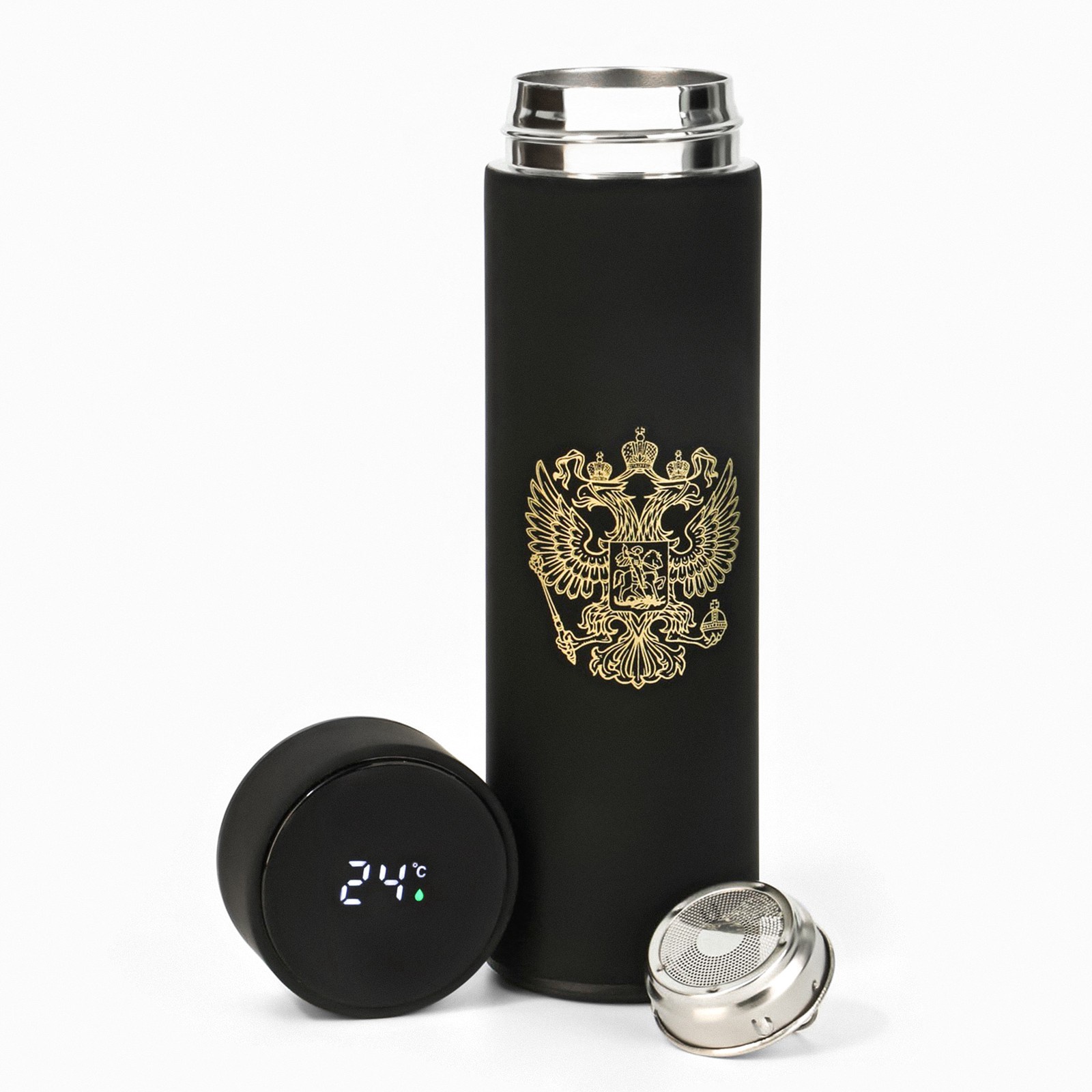 Термос «Герб», 500 мл, с ситечком, с датчиком температуры