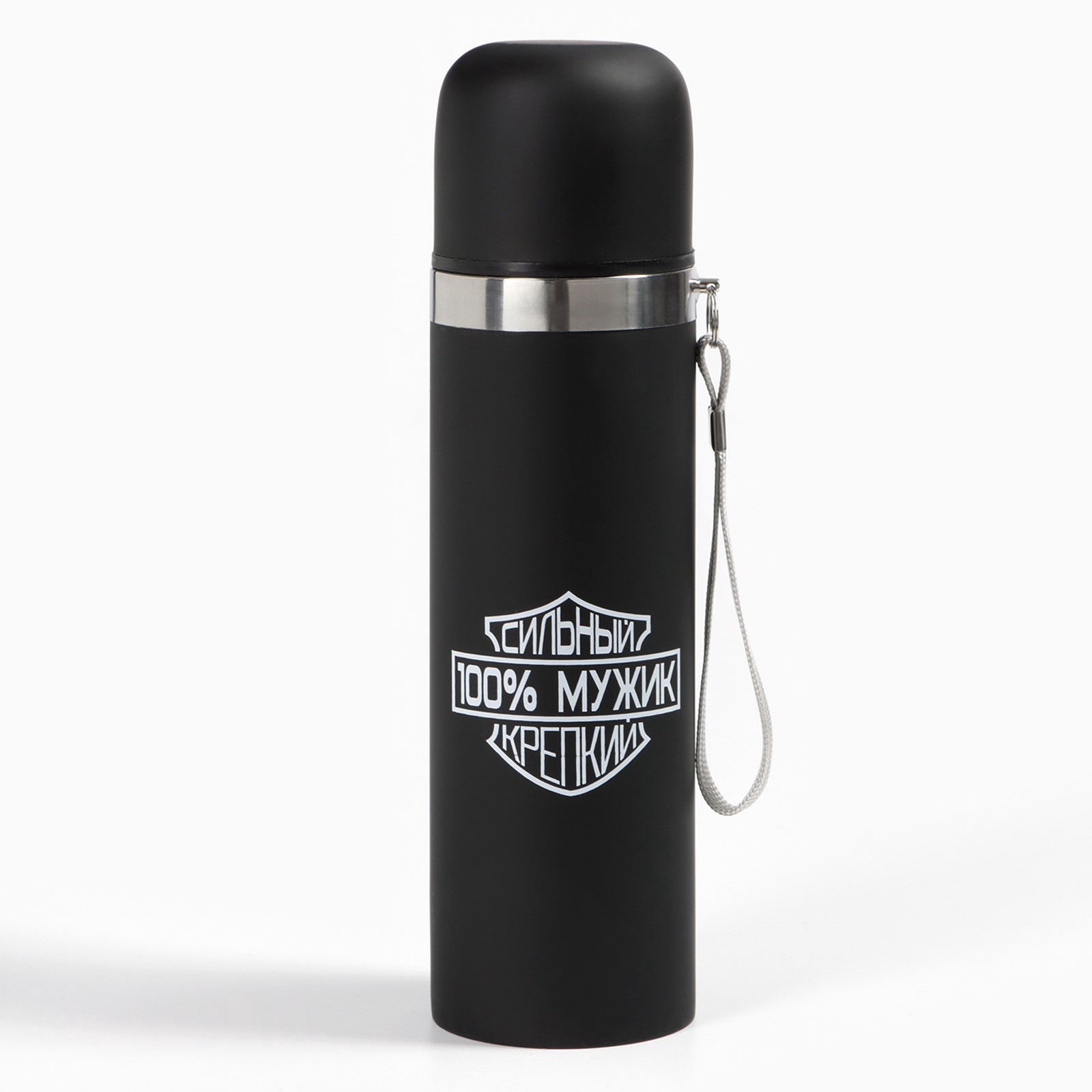 Термос, «100% мужик», 500 мл, с кружкой, 6.5×24 см
