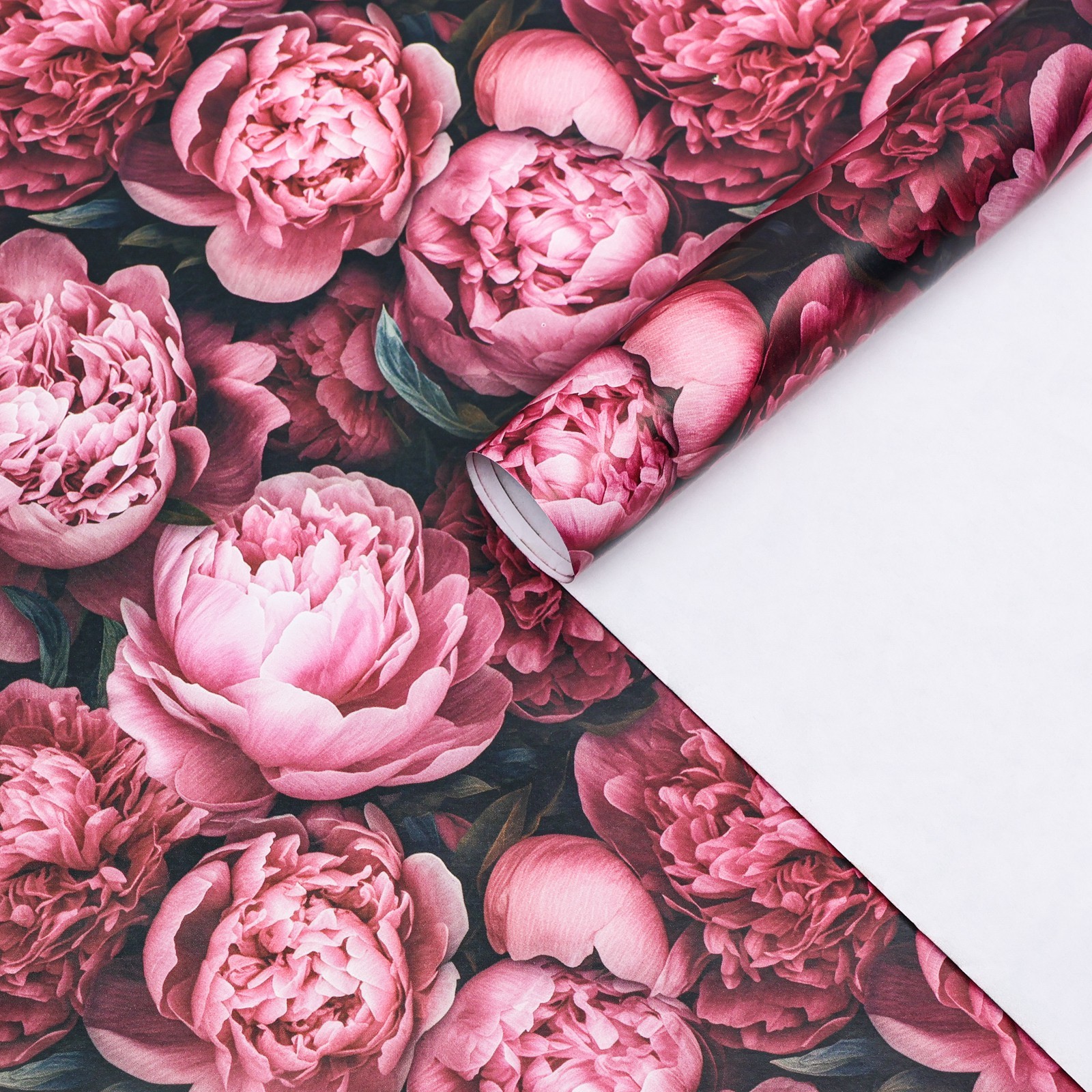 Бумага упаковочная, глянцевая «Пионы» 60×90 см